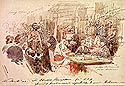 Artist William Strutt's sketch of the opening of the first Parliament of Victoria